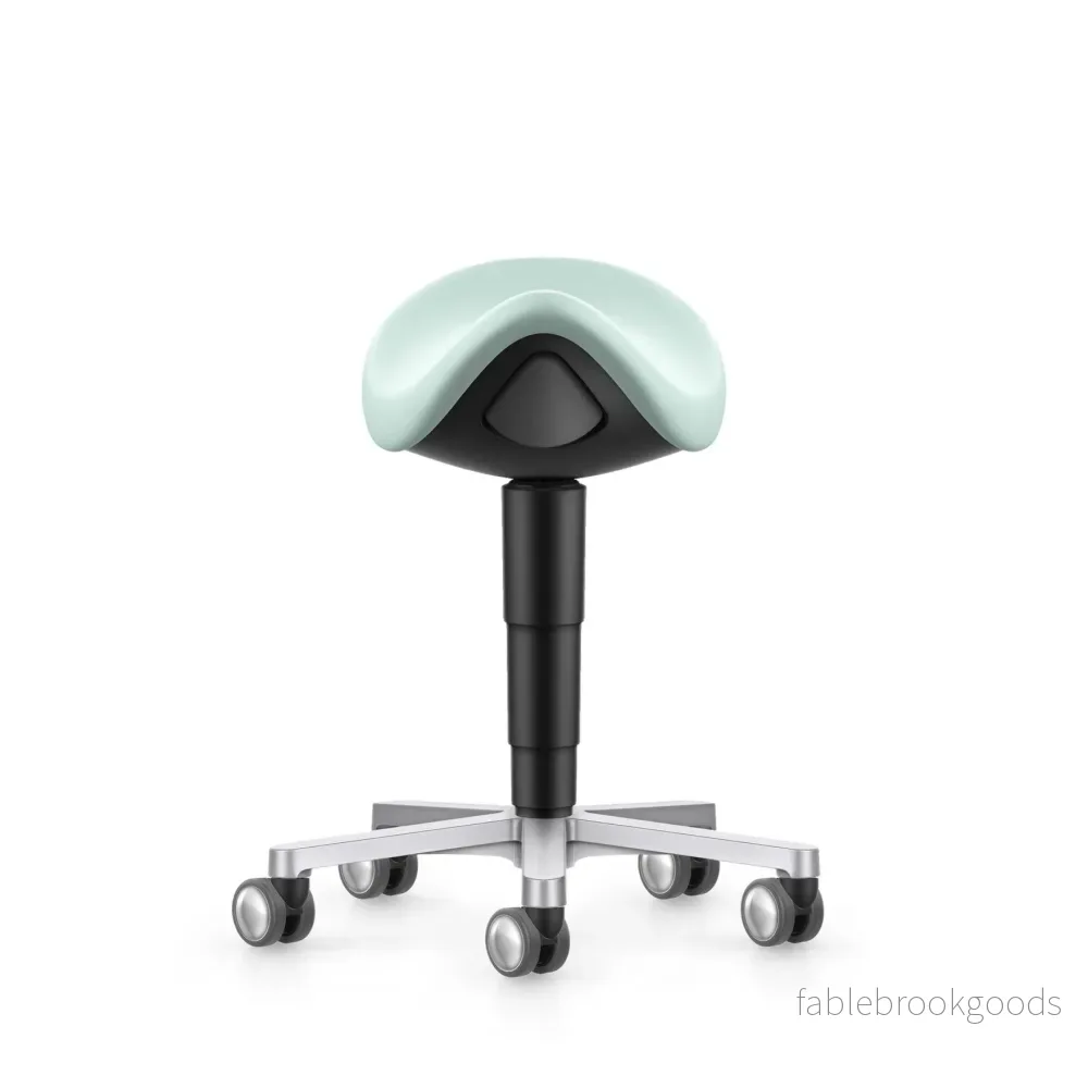Stool laboratorie/medical sadelstol, mintgrön konstläder - Bild 2
