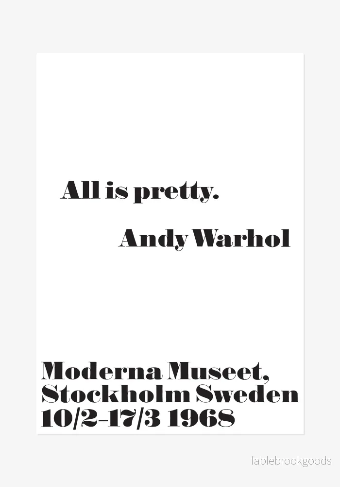 Poster, Andy Warhol, All is pretty Poster, Andy Warhol, All is pretty
