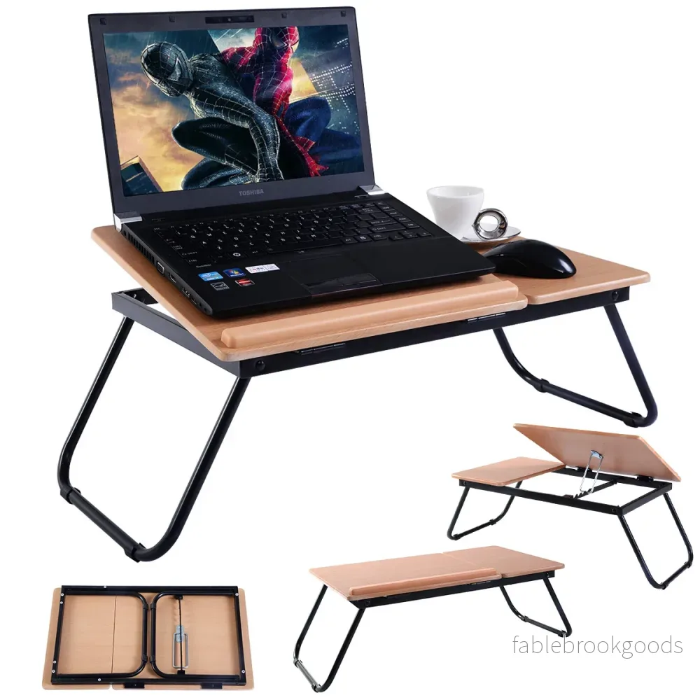 Hopfällbart – Laptopbord Sängbord Anteckningsbokbord – 55 x 32 x 23 cm – Natur - Bild 2