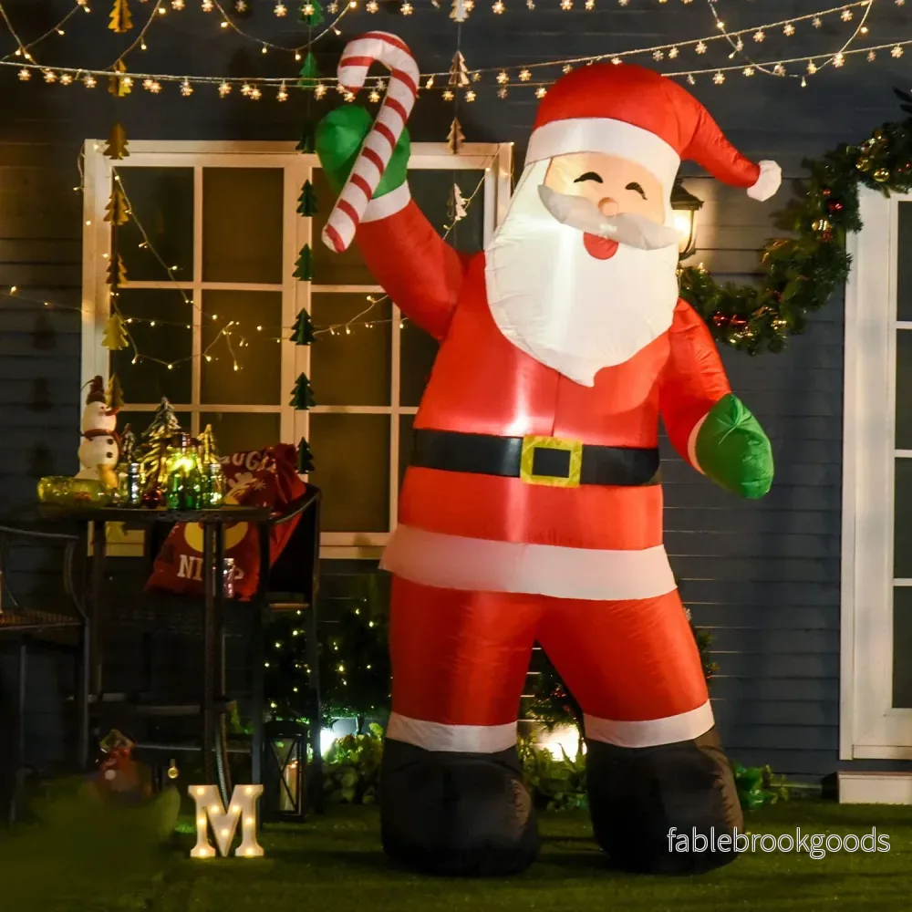 Uppblåsbar jultomte med LED-ljus, 243cm - Bild 2