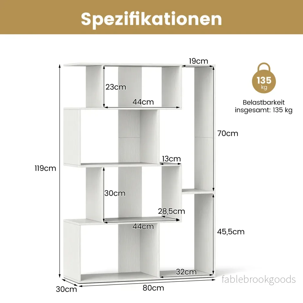 Öppen – geometrisk bokhylla kuber stor med tippskydd golvorganisatör displayhylla – 6 – Natur - Bild 2
