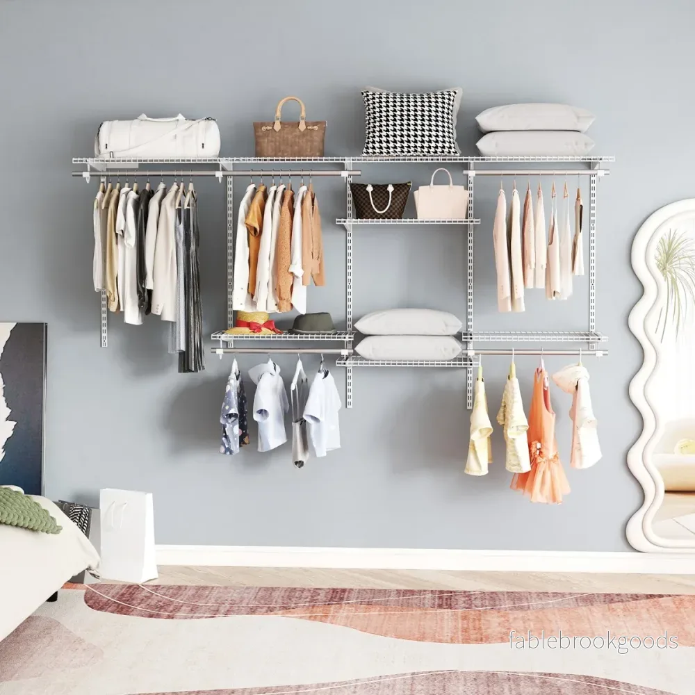 Öppen – garderob Utbyggbar DIY förvaringssystem – 122-244 cm – Vit - Bild 3