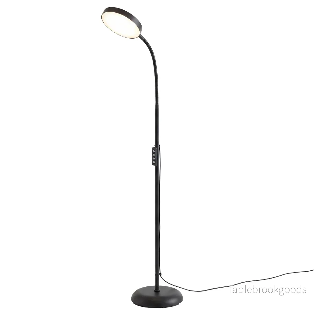 LED Vloerlamp - Dimbare Leeslamp - 360° Draaibaar - 170 cm - Matzwart