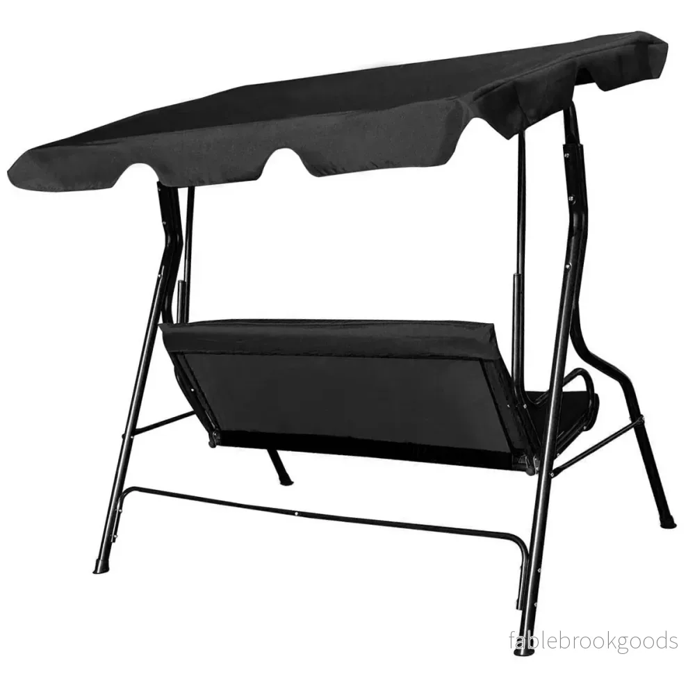 Hollywood – swing sits trädgård gunga gungbänk med taklucka grön/brun/ – 3 172 x 154 x 110 cm – Svart - Bild 3