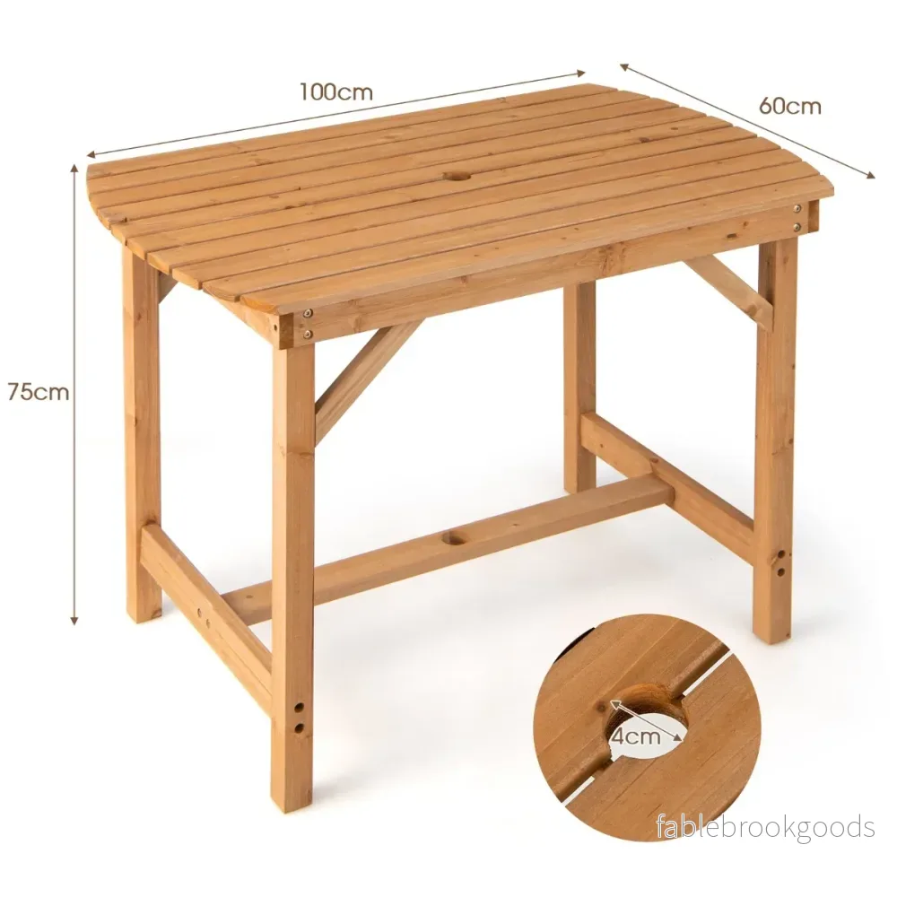 Bord – av granträ Terrass Naturligt – 100 x 60,5 x 75 cm – Natur - Bild 2
