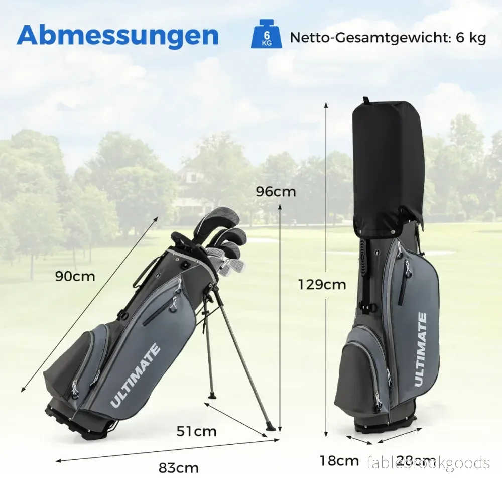 Komplett – herrgolfklubbsset delar golfklubbar högerhänt med regnskydd – 9 – Grå - Bild 2