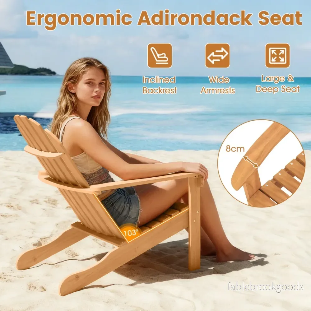Adirondack – stol i akacieträd med lutande sittplats och hög ryggstödsan – Natur - Bild 3