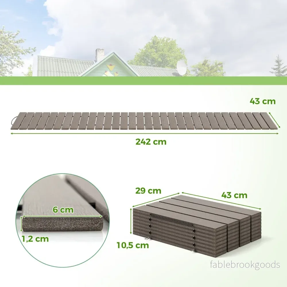 Rullbana – av HDPE I I Bredd I Väderbeständig I utrullbar trädgårdsgång för bröllop – 242 cm 43 cm – Grå - Bild 2