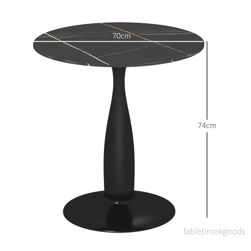 Runt matbord, modern stil – svart, stålram - Bild 3