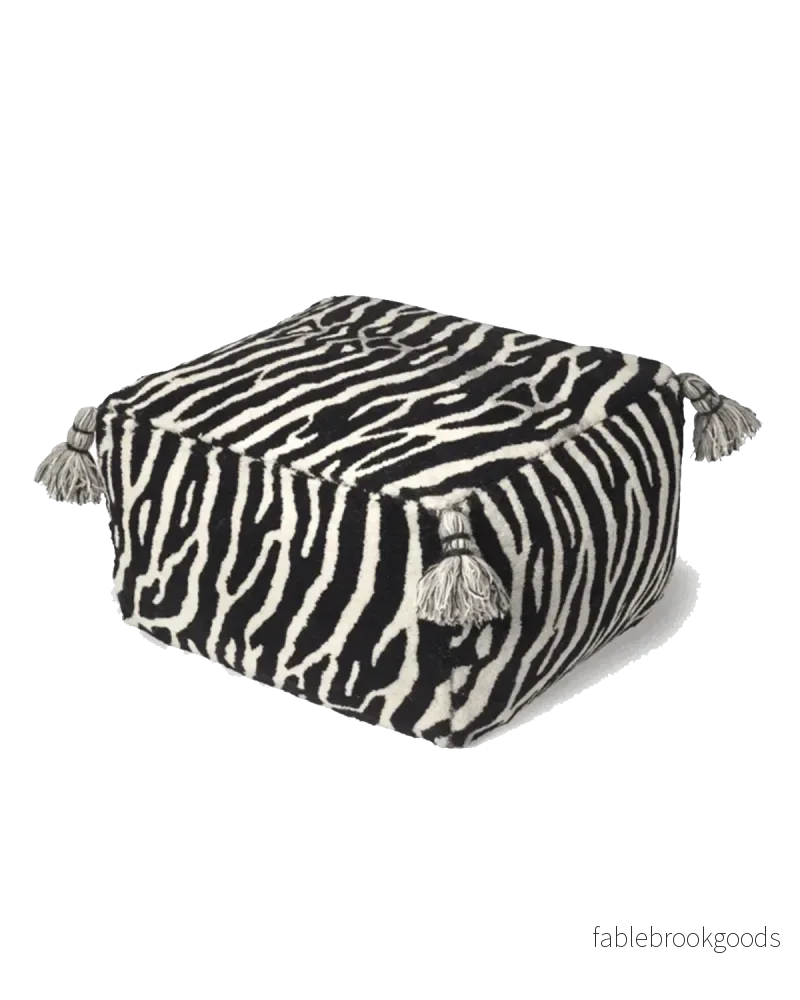 Puff Zebra Svart/Vit