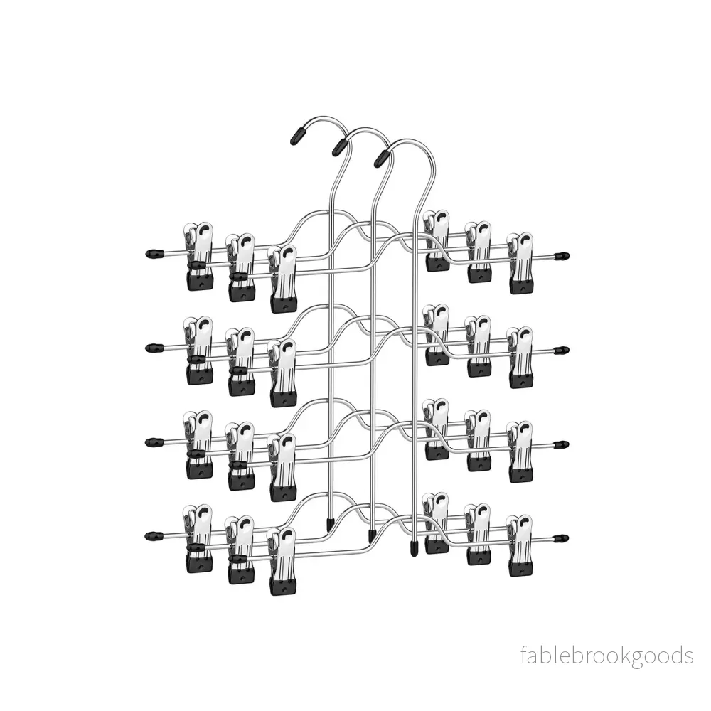 Byxhängare – Platssparande med clips – Set om 3 – Silver-svart Byxhängare – Platssparande med clips – Set om 3 – Silver-svart