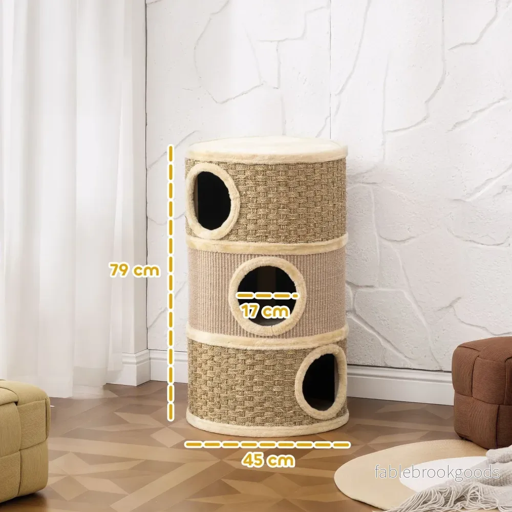 Klöstorn i sisal med 3 nivåer, 79 cm - Bild 3