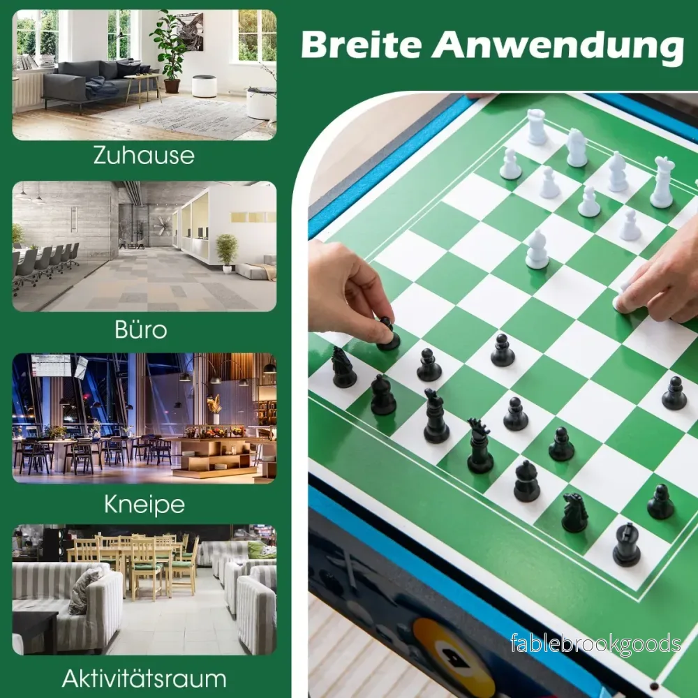 i – spelbord med bordsfotboll och airhockey biljard bordtennis schack bowling shuffleboard – 12 1 – Flerfärgad - Bild 2