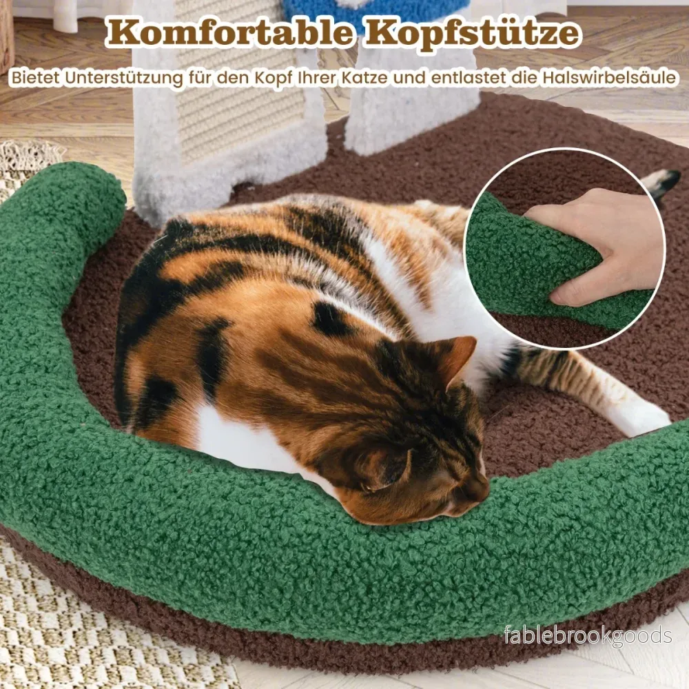 Skrapstolpe – i svampliknande med kattsäng och sisalskrapbräda, fjäderboll nackstöd kattträd – Färgglad - Bild 2