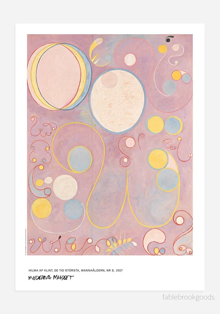 Poster: Hilma af Klint, De tio största, Mannaåldern, Nr 8 Poster: Hilma af Klint, De tio största, Mannaåldern, Nr 8