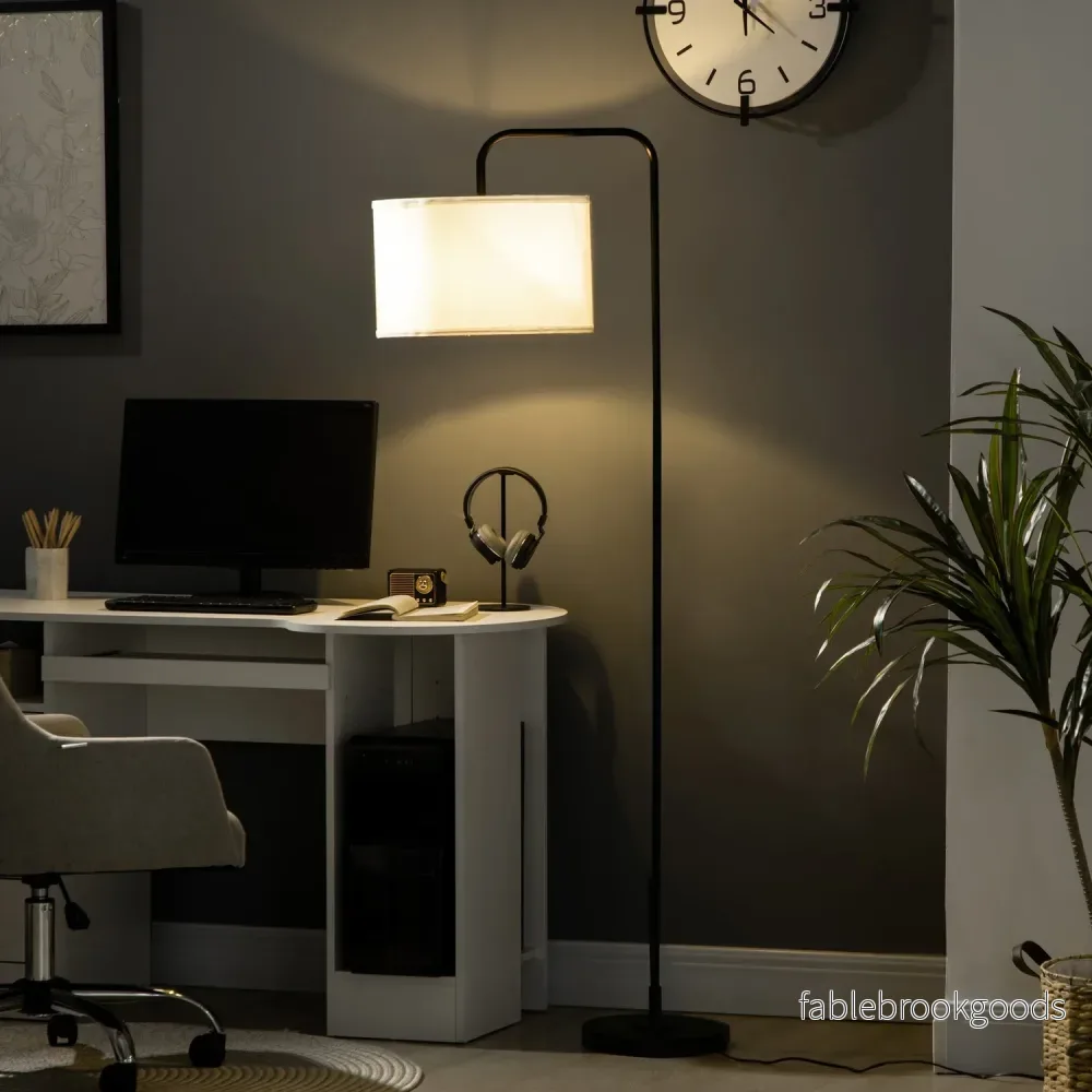 Modern svart metall golvlampa med lampskärm, 180 cm sladd - Bild 2