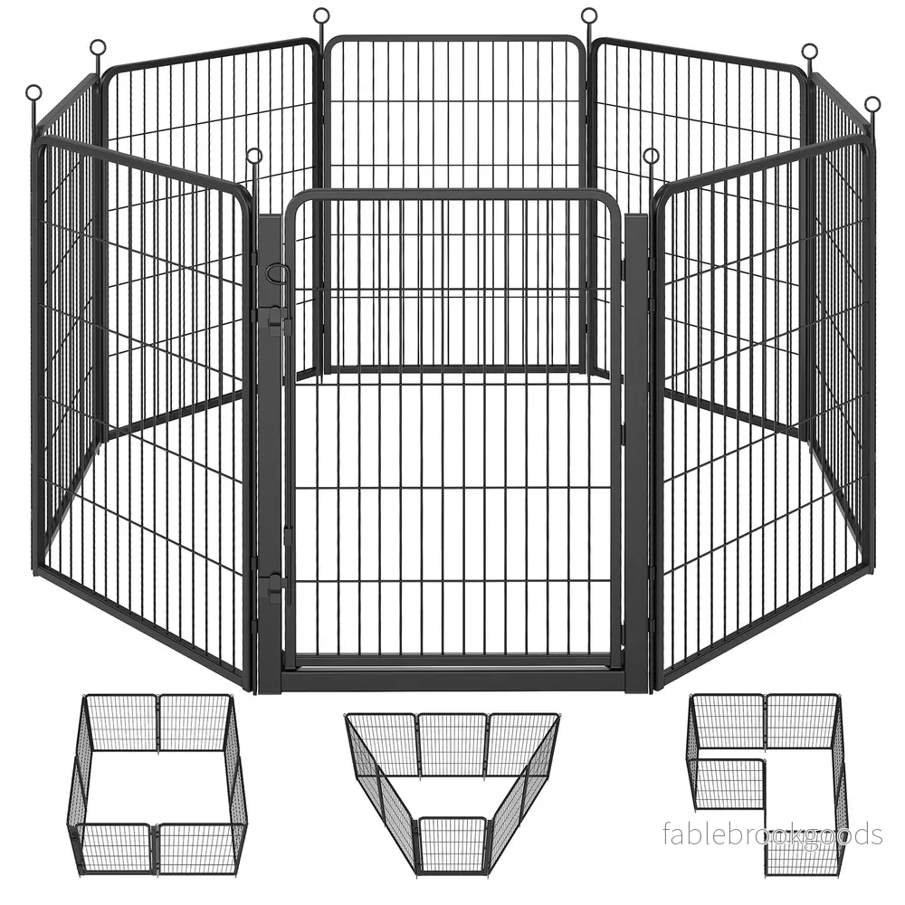 Huisdierenren – 170 x 170 cm – Staal – Configureerbaar – Rookzwart