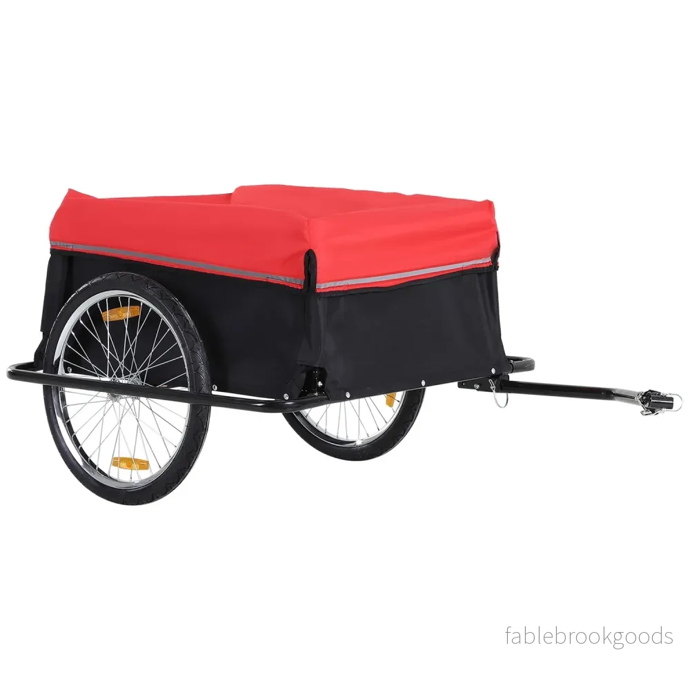 Lastcykelvagn – Transportverktyg, svart och rött Lastcykelvagn – Transportverktyg, svart och rött