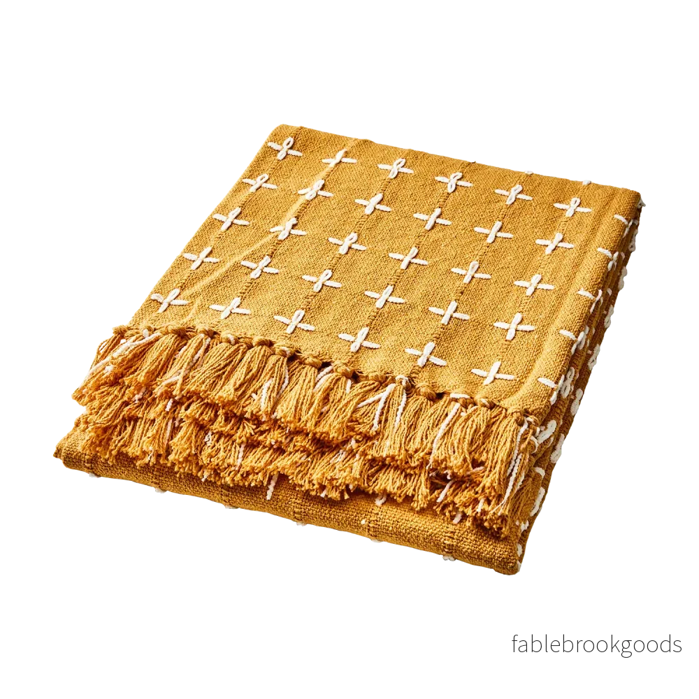 Maja – Filt Senapsgul / Vit Maja – Filt Senapsgul / Vit