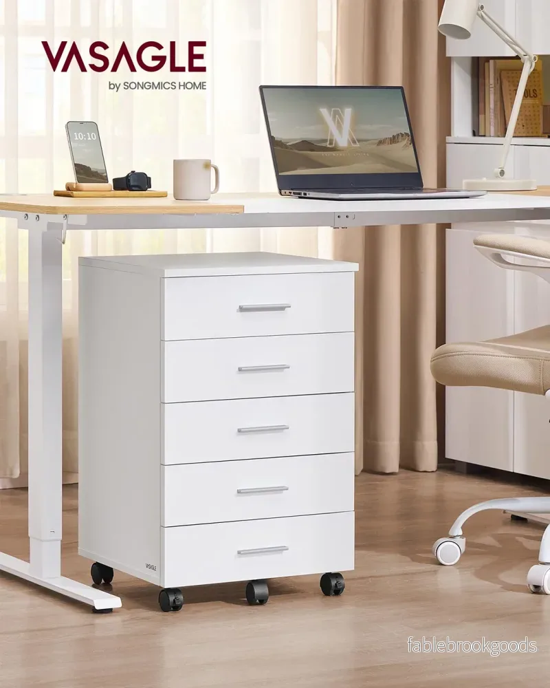 Mobil rullcontainer – Fem lådor – Cloud White - Bild 2