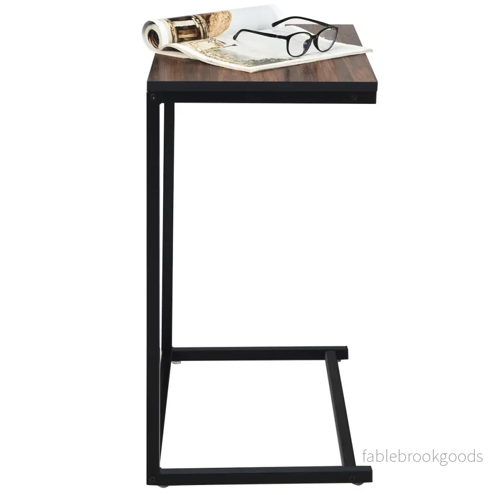 Sidobord – laptop soffa anteckningsbok skötsel metall och trä – 55 x 35 x 65 cm – Brun - Bild 3