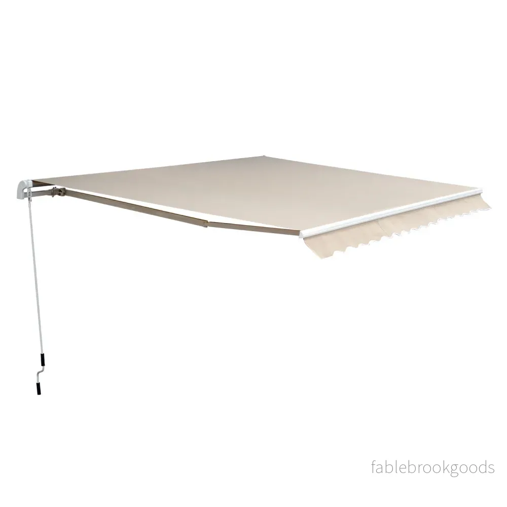 Justerbar uteplatsmarkis, 4,5 x 3m, beige, med vev