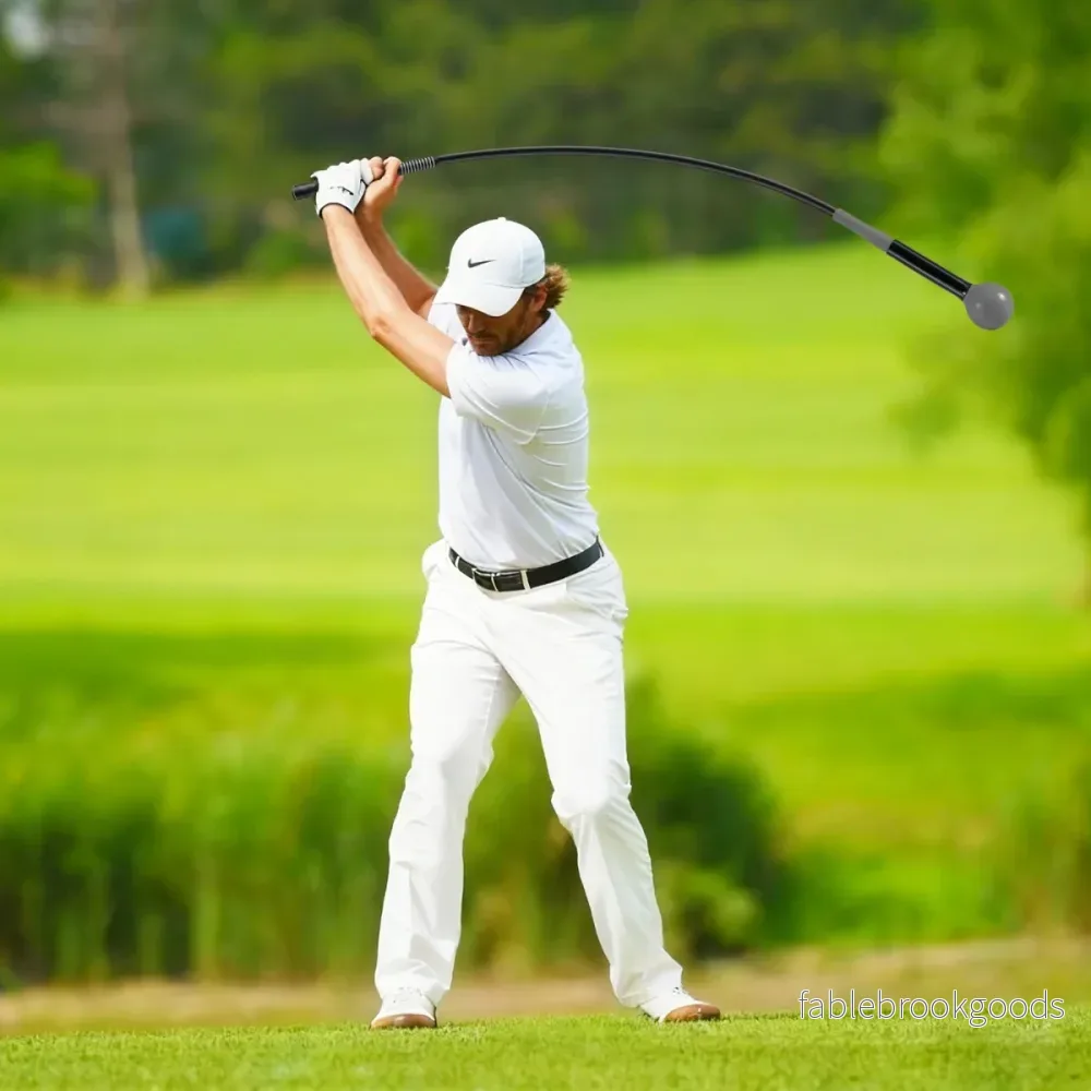 Golfsvängtränare – med vikt huvud träningshjälp – 120 cm – Grå - Bild 3