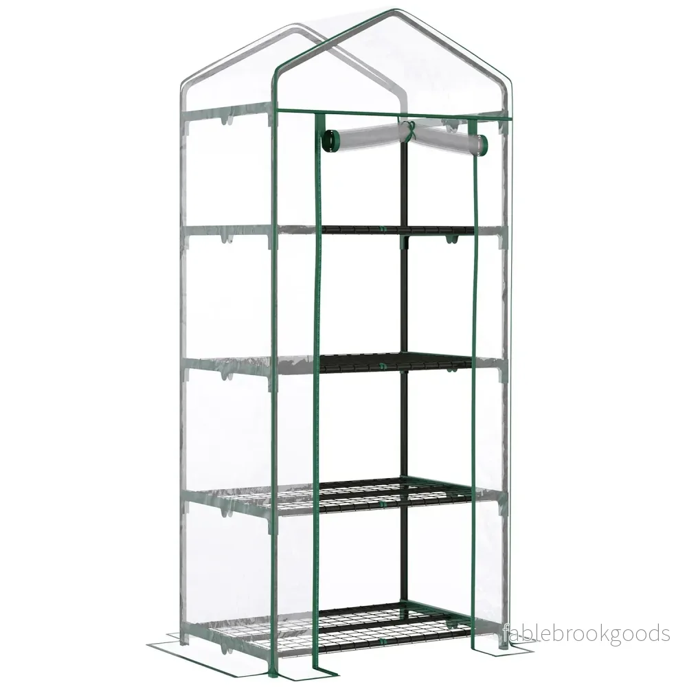 Grönt kallram Växthus för tomater, 4 hyllor, 70x50x160 cm Grönt kallram Växthus för tomater, 4 hyllor, 70x50x160 cm