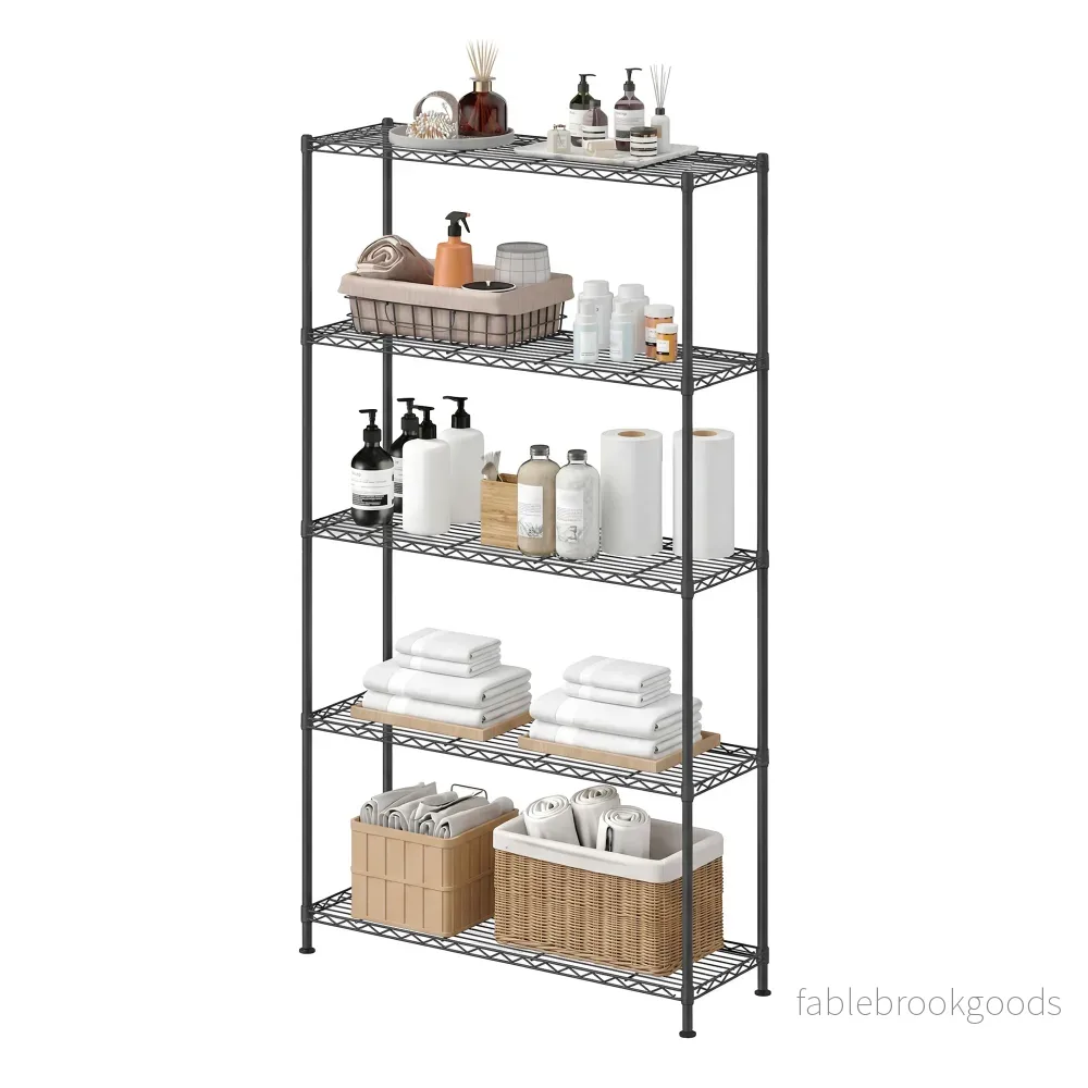 Opbergrek - Metaal - Verstelbare Planken - 5 Niveaus - Zwart - Bild 2