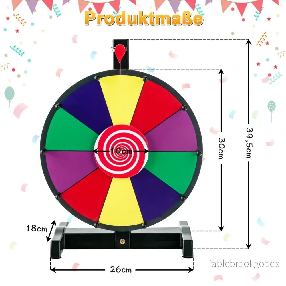 12" – snurrhjul med suddgummi och tuschpenna Lucky Wheel för lotterispel ordspel – Färgglad - Bild 2