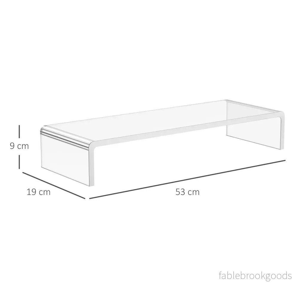 Ergonomiskt monitorstativ i akryl, Transparent, 53x19x9cm - Bild 3