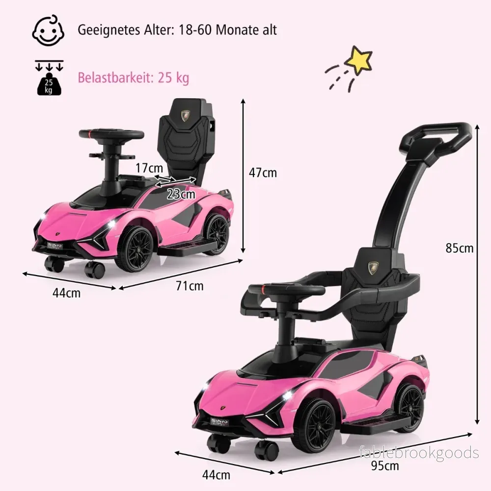 i – Lamborghini åkande bil med strålkastare och musik förvaringsutrymme – 3 1 – Rosa - Bild 2