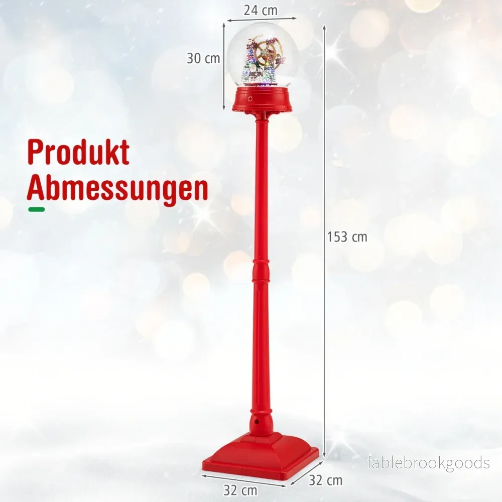 Musikalisk – jullykta Snögloblykta på stativ med melodier Pariserhjul – 8 153 cm – Röd - Bild 2