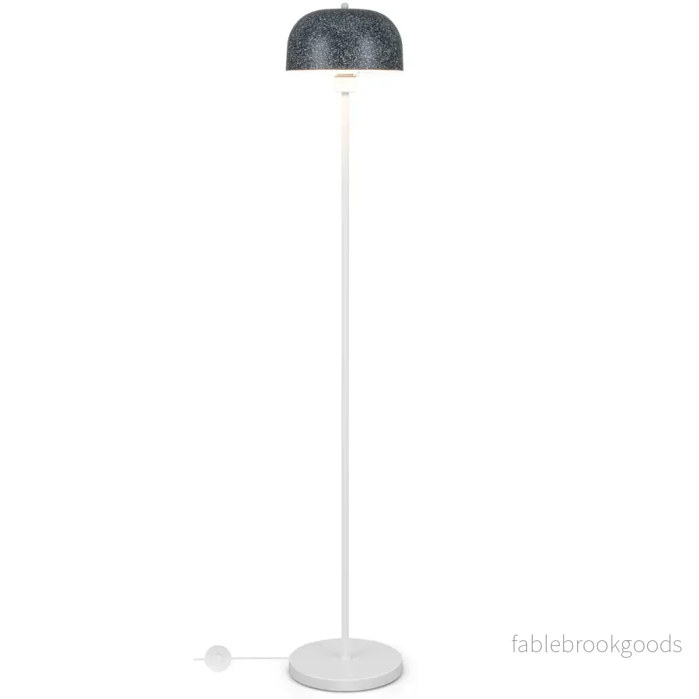 Golvlampa – med fotkontakt och E27 lampfot lampskärm – 146 cm – Grå
