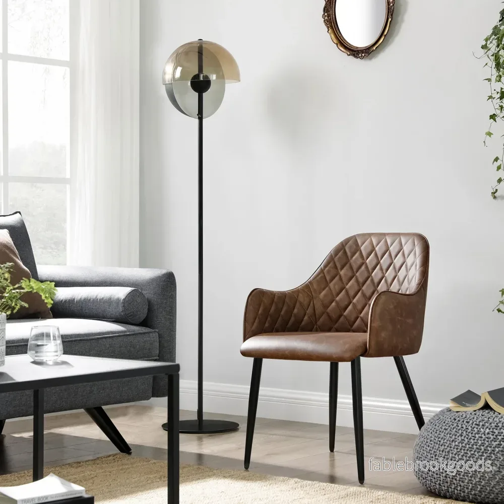Matsalsstol – Ergonomisk design – Sammetssits – Brun - Bild 3