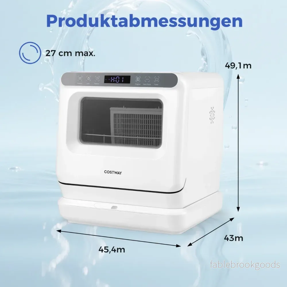 Bänkdiskmaskin – med vattentank program – 8,25 L 6 – Vit - Bild 3