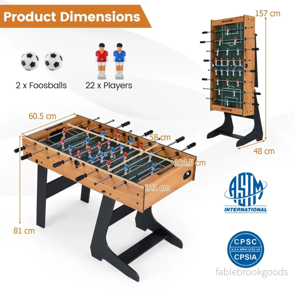 Hopbar – fotbollsspelbord med spelare och bollar poängräknare, – 22 2 2 120 cm – Natur - Bild 2