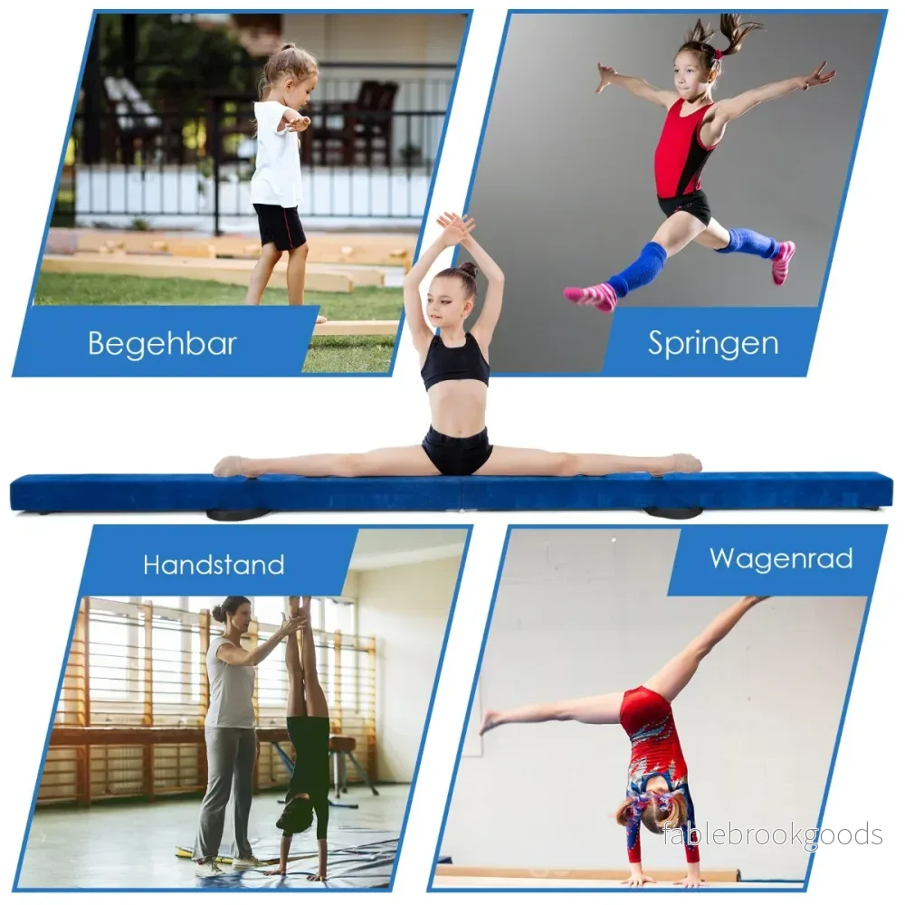 Balansbalk – Gymnastikträning Vikbar Slitstark Fitness – 2,1 m – Blå - Bild 3