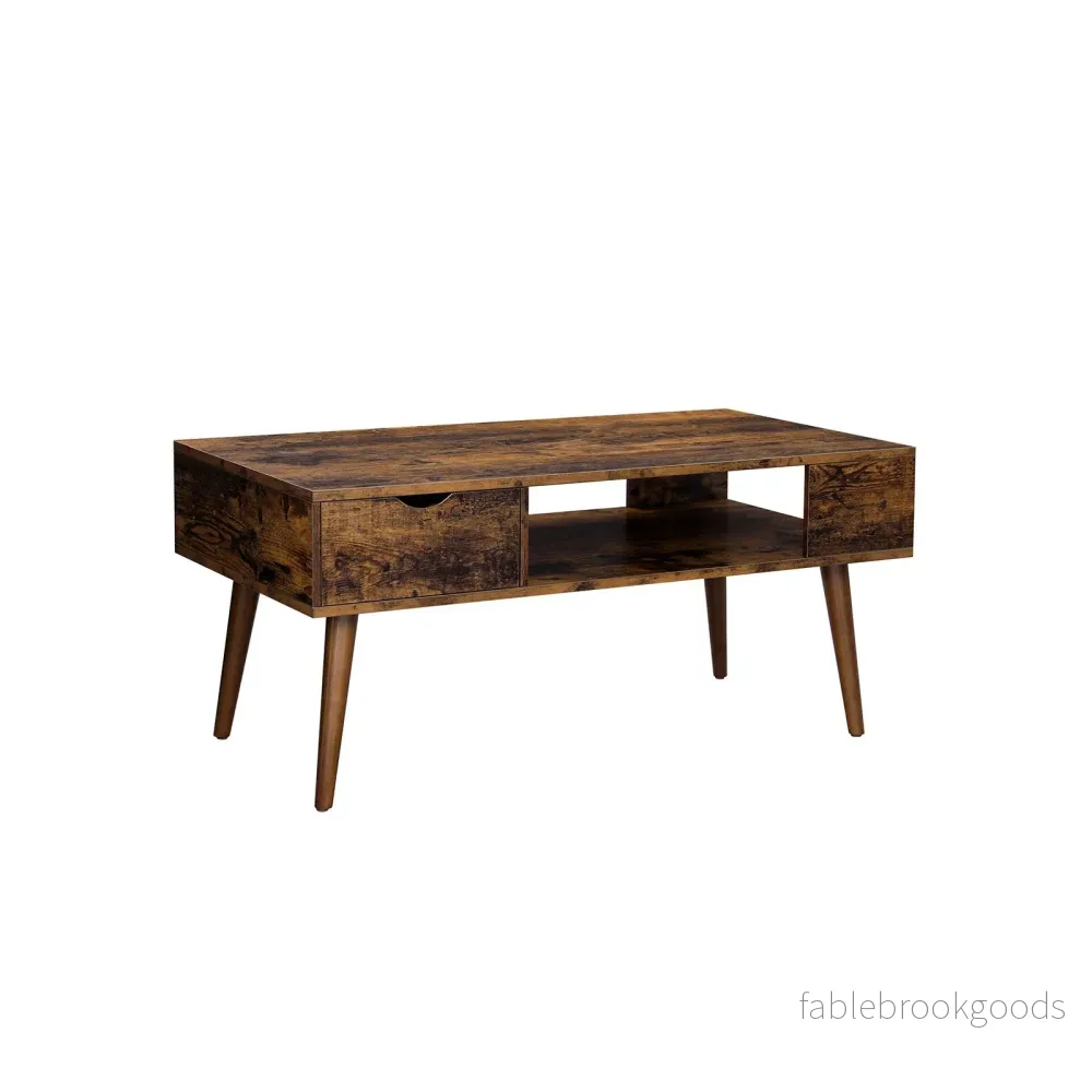 Soffbord – Med låda och öppet fack – Vintage brun Soffbord – Med låda och öppet fack – Vintage brun
