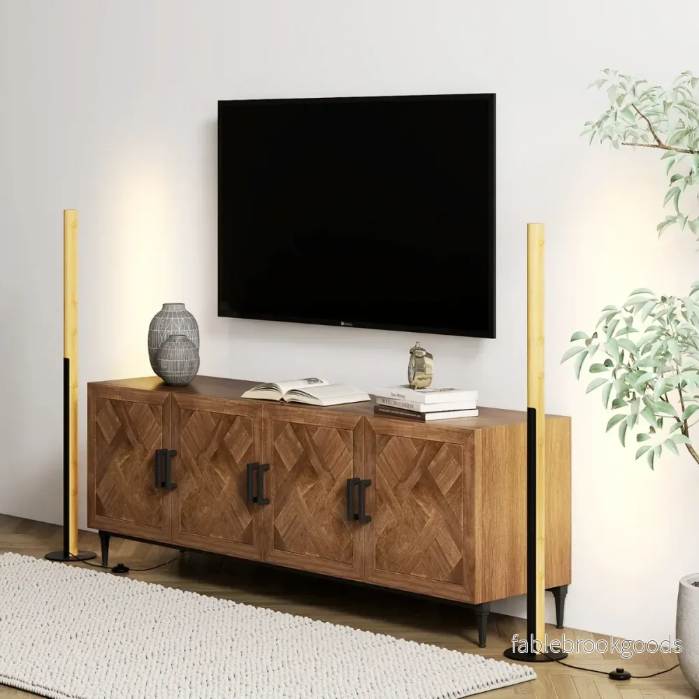 Bambu – Golvlampa dämpbar LED Hörnlampa med Fotsviktare 3000K upp till 6000K – 122 cm – Natur - Bild 3