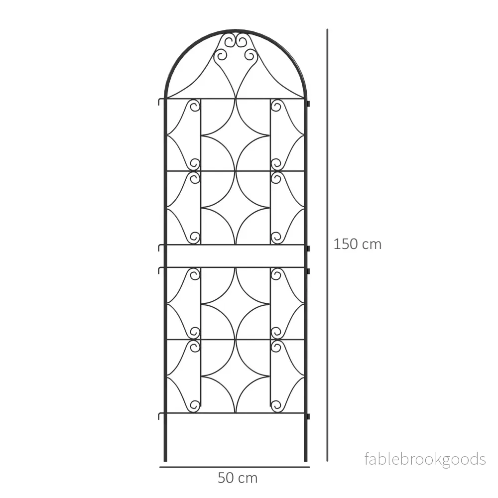 Svart rostfri metallspaljéset för klätterväxter, 50x150 cm - Bild 3
