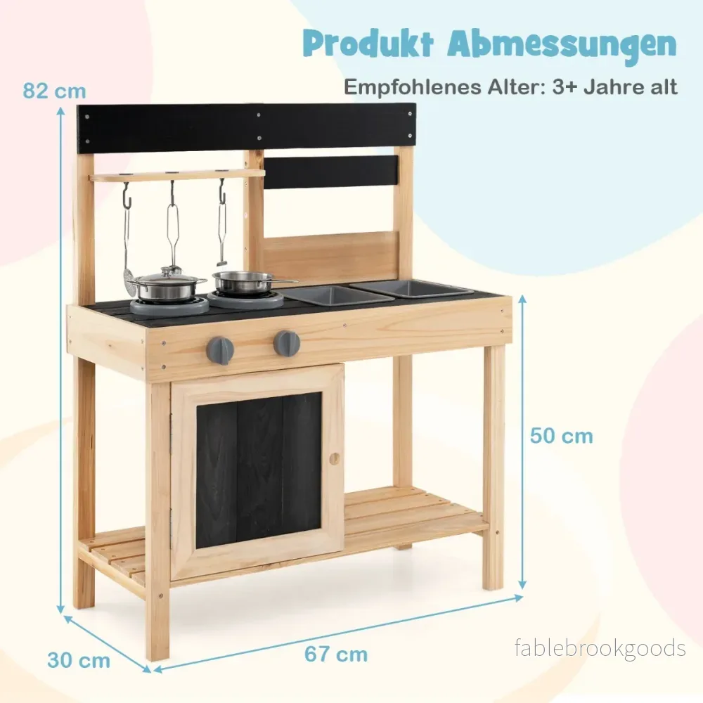 Lekkök – för barn med avtagbara diskhoar och köksutrustning – 2 – Natur - Bild 2