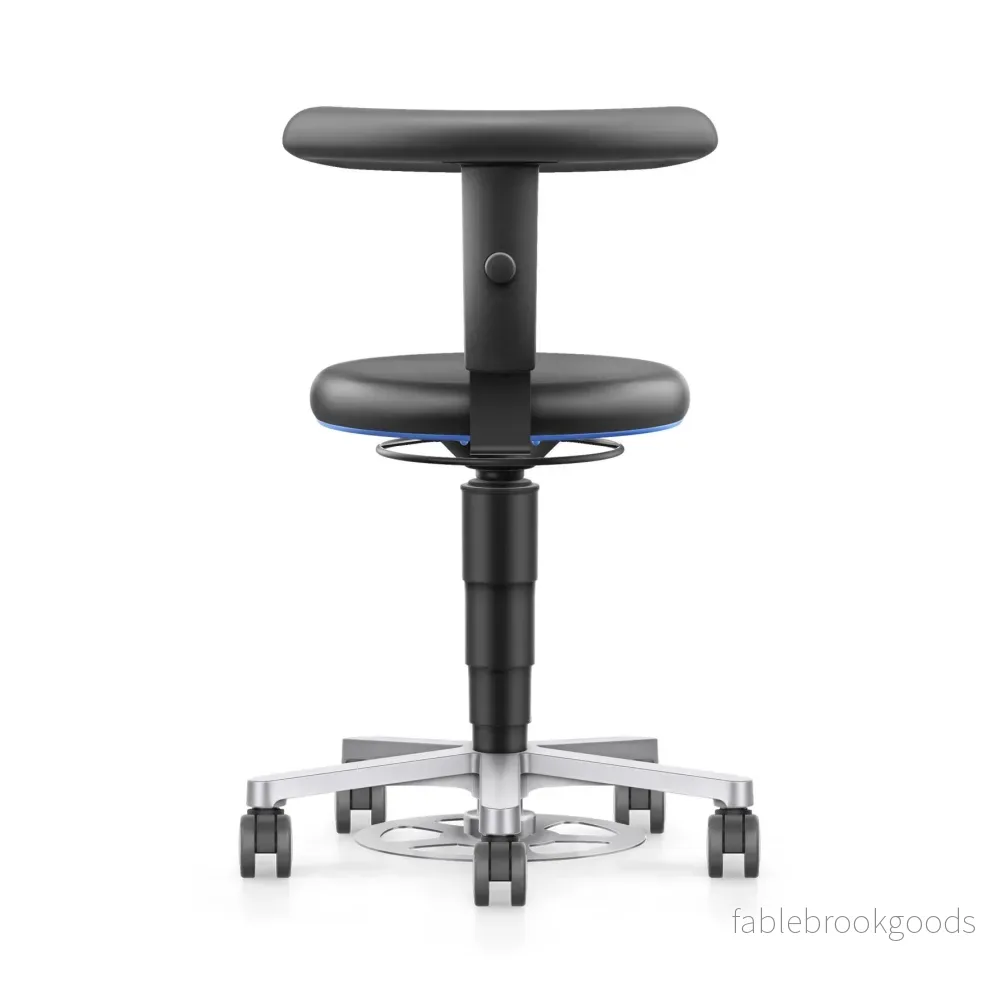 Stool arbetsstol, konstläder, fotreglage – justerbart ryggstöd - Bild 2