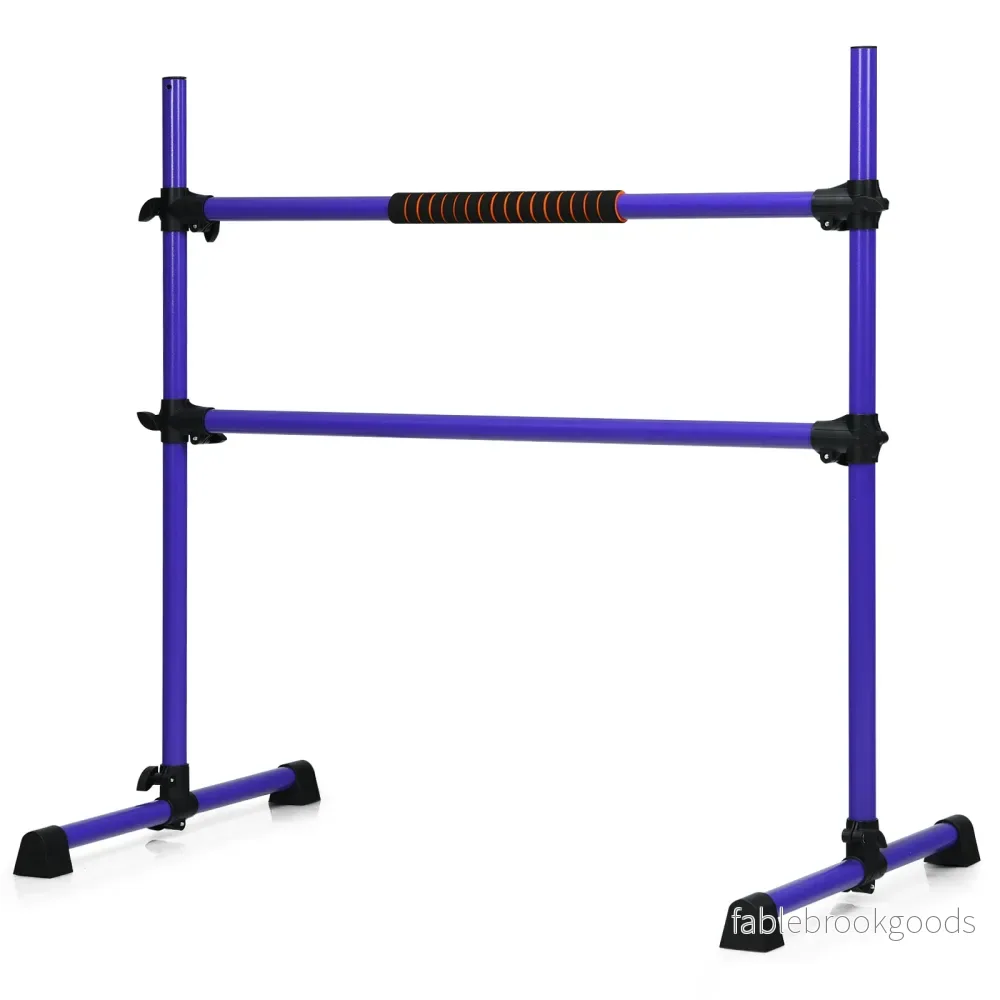 Balettstång – Balett/stretchstång Höjdjusterbar mobil – 124,5 x 71 x 120 cm – Lila - Bild 3