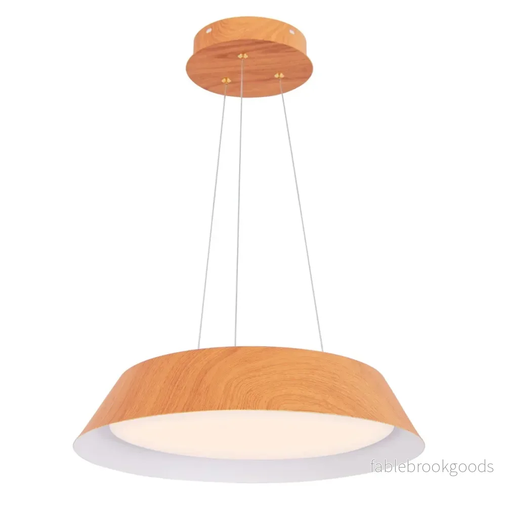 21W – LED taklampa energibesparande med träfiber metallram naturlig – Natur - Bild 2