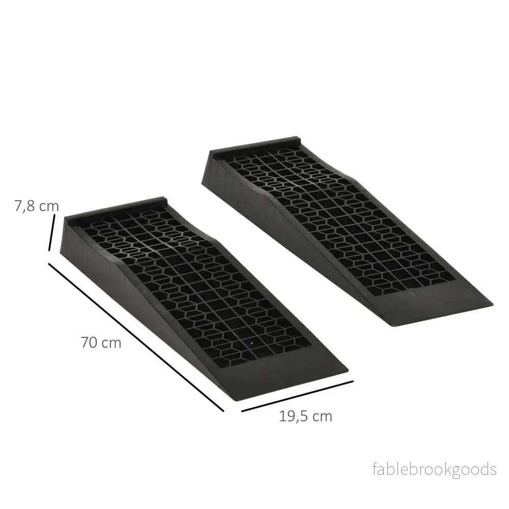 Gummitröskelrampsats, svart, 70x20x8 cm, trottoarkant - Bild 3