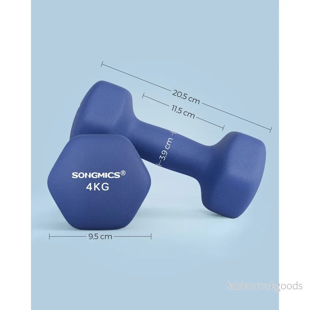 Hantelset – Ergonomiskt grepp – 2 x 5 kg – Blå - Bild 2