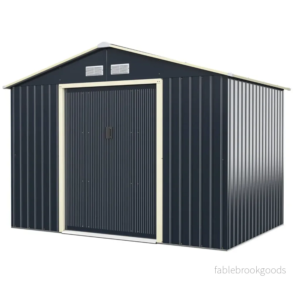 Trädgårdshus – av stål Multifunktionsskjul – 277 x 202 x 191 cm – Grå