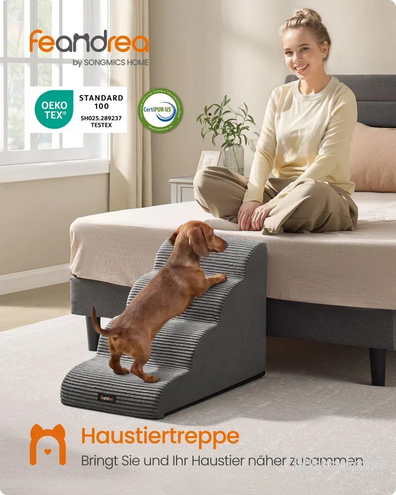 Hondentrap - Met Antislip Treden - Voor Kleine Honden - Leigrijs - 72 x 40 x 50 cm - Bild 2