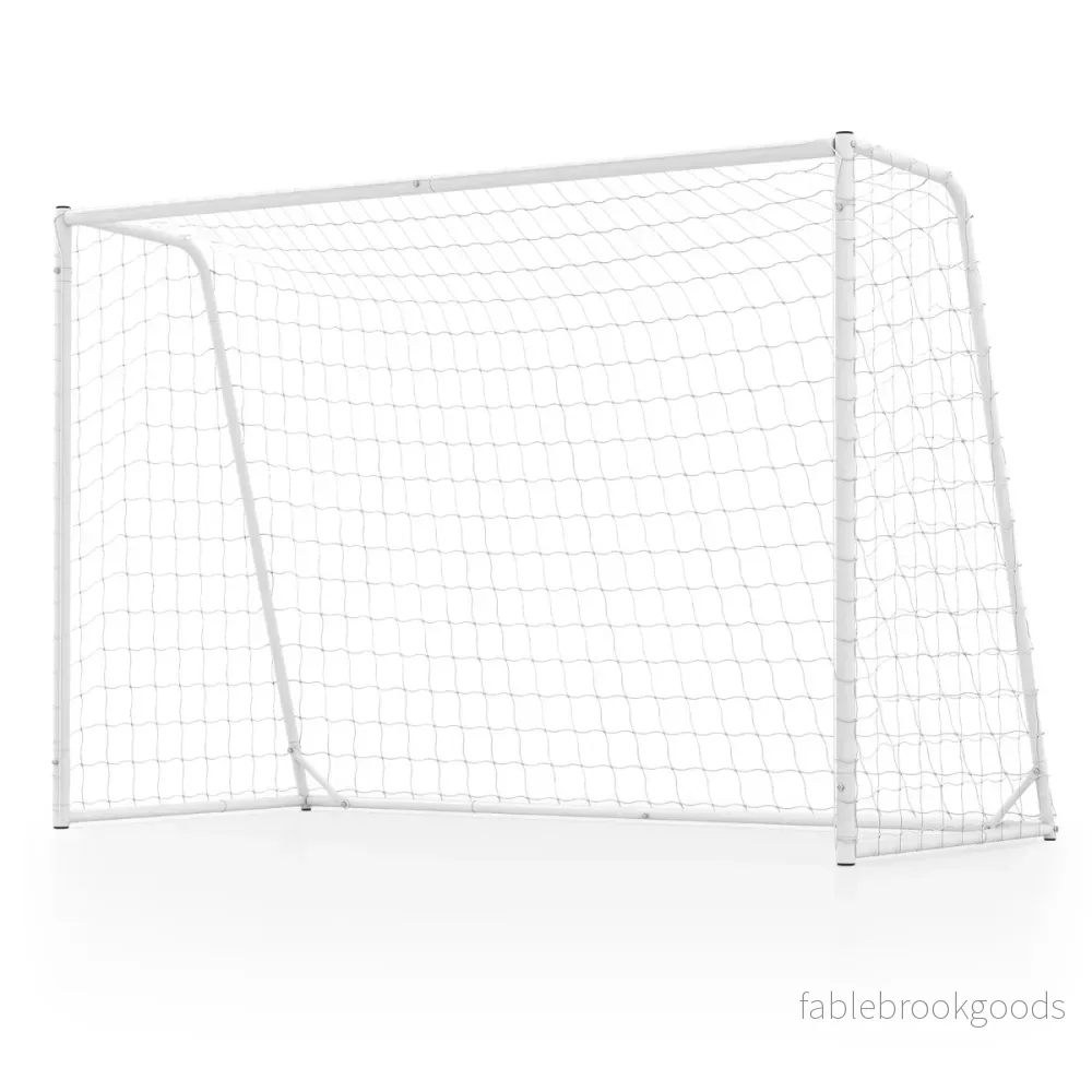 Fotbollsmål – med stabil metallram och PE nät cm, vitt. – 300 x 204 – Vit